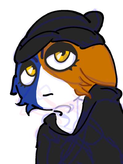 Meowskulls looking to the side.