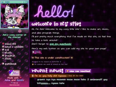 The homepage of ashiecorner.xyz