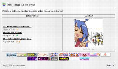 The website colored in white.