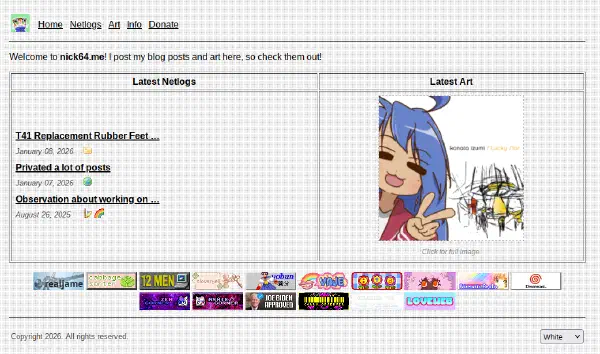 The website colored in white.