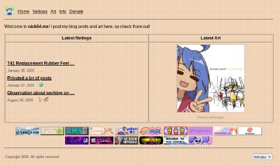 The website colored in 'Yotsuba', based on 4chan's colors.