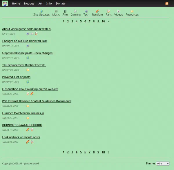 A screenshot of the new website design