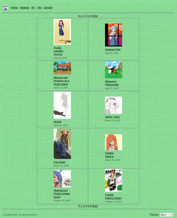 A screenshot of the old website design