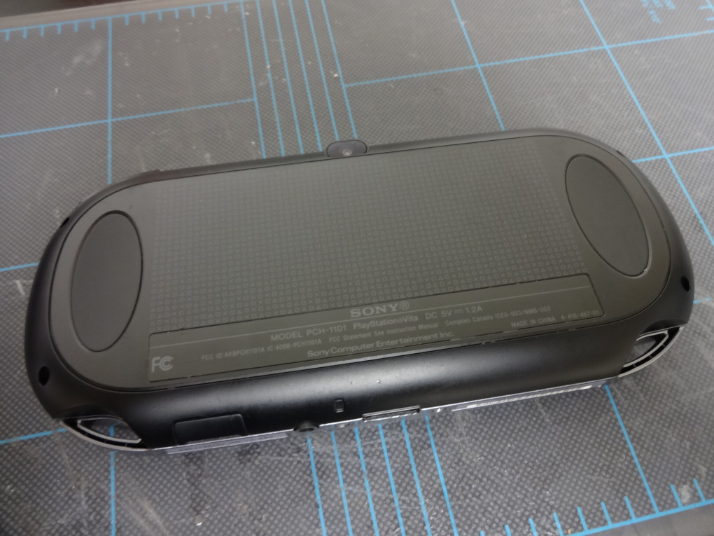 The back of the Vita, now cleaned