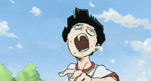 A GIF of Mob from Mob Psycho 100 running and dying.