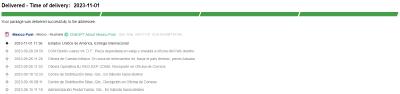 A screenshot of my PSVSD shipping status, marked as delivered after 48 days.